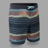 OLAIAN Boardshorts Surfen Herren Lang 100 Wavy Venice Schwarz/bunt 13