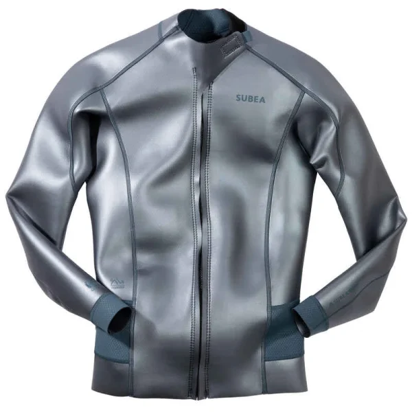 SUBEA Neoprenjacke Freediving Herren 500 Glide Skin 1,5 mm Grau 1